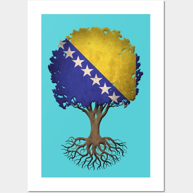 Tree of Life with Bosnian Flag Wall Art by jeffbartels